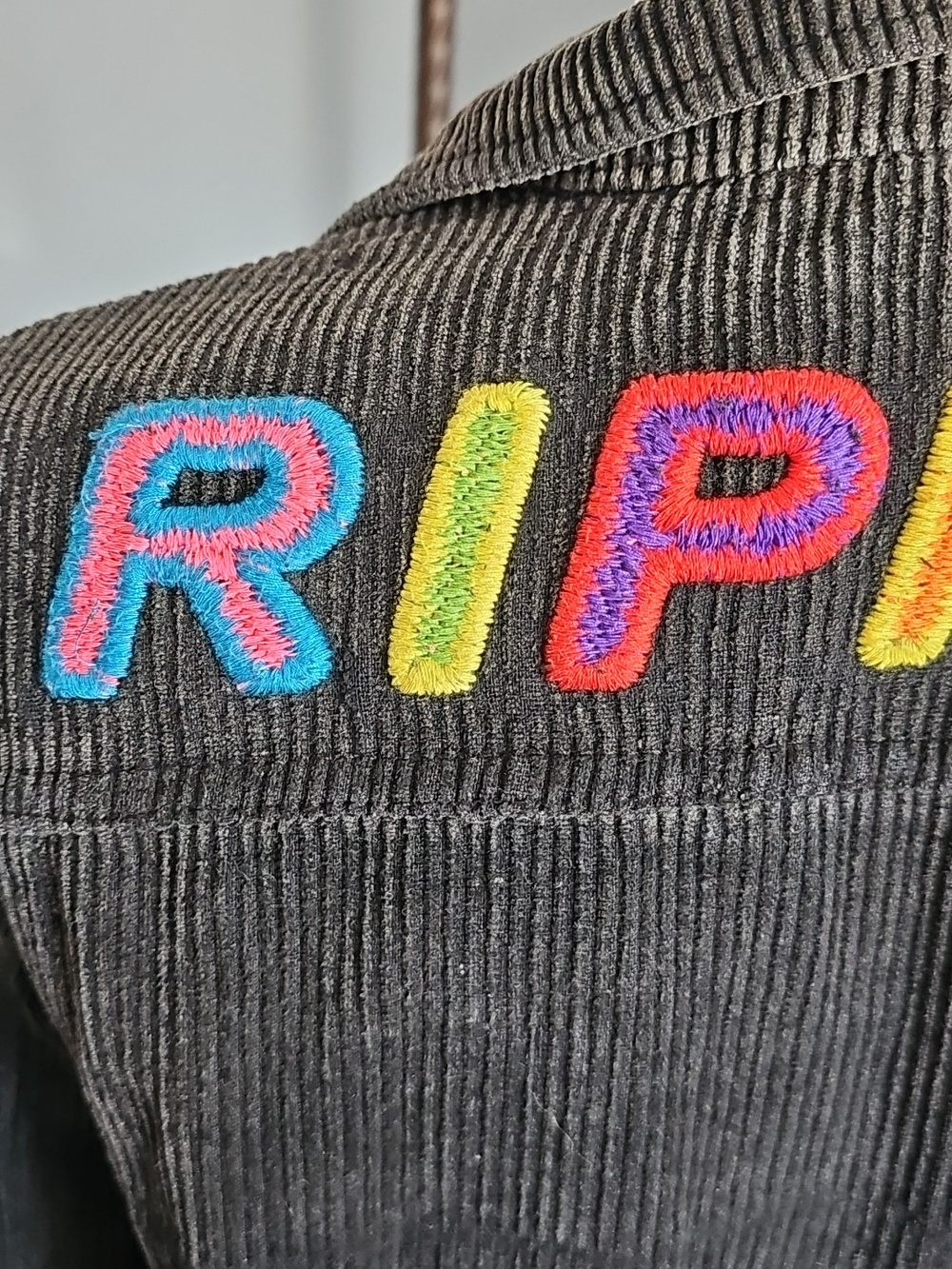 RIPNDIP Prisma Corduroy Jacket In Washed BLack SZ M - Picture 6 of 15